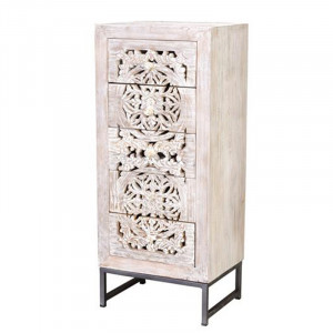 Comoda alba din lemn 45 cm Mykonos Giner y Colomer