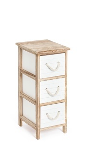 Comoda alba/maro din lemn 26 cm Yvette Bizzotto
