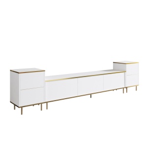 Comoda TV alba/aurie 260 cm Imaj The Home Collection