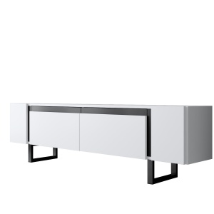 Comoda TV alba/neagra 180 cm Yildiz The Home Collection