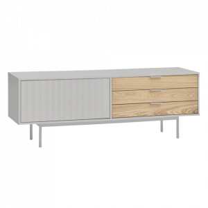 Comoda TV gri/maro din metal 140 cm Sierra Teulat