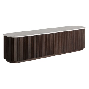 Comoda TV maro/alba din lemn 200 cm Cenves Vical Home
