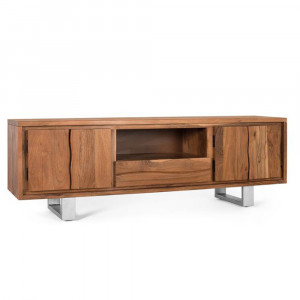 Comoda TV maro/argintiu din lemn 170 cm Contemporary Giner y Colomer