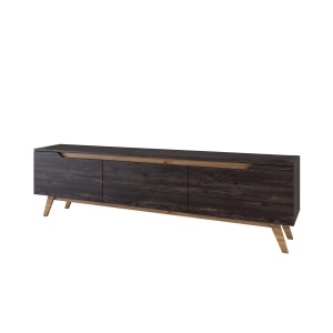 Comoda TV maro nuc/neagra 180 cm Dana The Home Collection