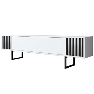Comoda TV neagra/alba 180 cm Chrome Line The Home Collection