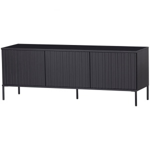Comoda TV neagra din lemn 150 cm Gravure Woood