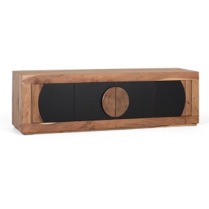 Comoda TV neagra/maro din lemn 160 cm Essence Giner y Colomer