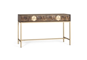Consola maro/aurie din lemn 122 cm Bora Bora Giner y Colomer