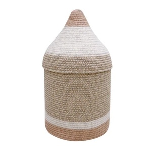 Cos cu capac multicolor din bumbac Pencil Rose Lorena Canals