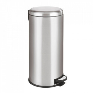 Cos de gunoi argintiu din metal 30 L Leman Wenko