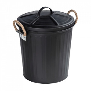 Cos de gunoi negru din metal 6 L Gara Wenko
