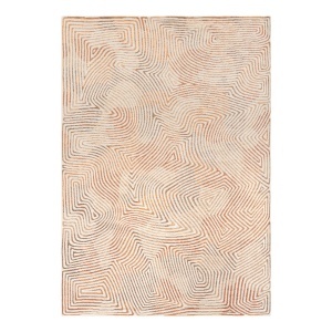 Covor bej/rosu din fibre sintetice Meditation Coral Indian Sand Louis de Poortere (diverse dimensiuni)