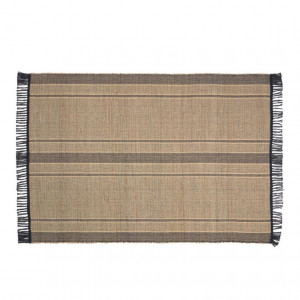Covor maro/negru din iarba de mare si lana 200x300 cm Brunilda Kave Home