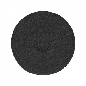 Covor negru din iuta 150 cm Jute LABEL51