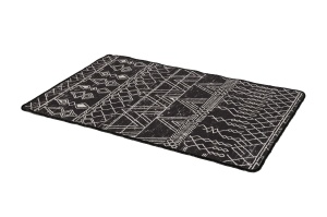 Covoras de baie alb/negru antracit din fibre sintetice 80x100 cm Straordinario The Home Collection