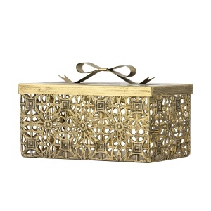 Cutie cu capac aurie din metal Gretl Bloomingville