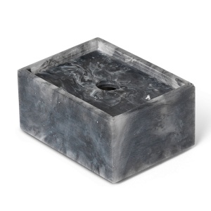 Cutie cu capac gri carbune din fibre naturale Mist Small Ferm Living