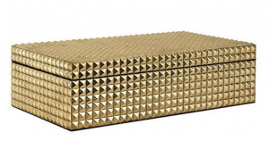 Cutie pentru bijuterii aurie din piele Blaze Richmond Interiors