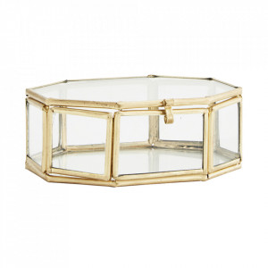 Cutie pentru bijuterii maro alama din metal Rindby Octogon Madam Stoltz