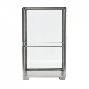 Cutie pentru prezentare argintie din sticla si otel Neo House Doctor