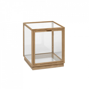 Cutie pentru prezentare maro/transparenta din sticla si lemn Miru Ferm Living