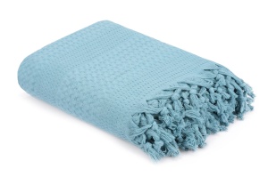 Cuvertura albastru petrol din bumbac 220x240 cm Peacook Double The Home Collection