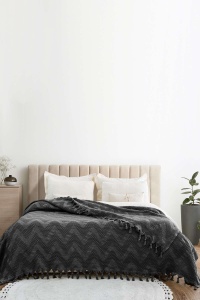 Cuvertura gri antracit din bumbac 200x230 cm Naomi Double The Home Collection