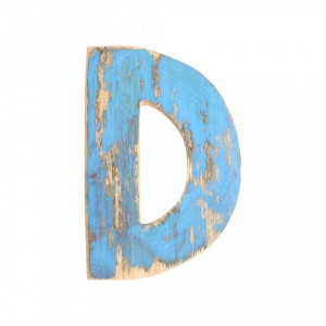 Decoratiune albastra din lemn 18 cm D Raw Materials