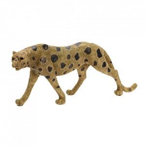 Decoratiune aurie/neagra din polirasina 17 cm Leopard Amadeus