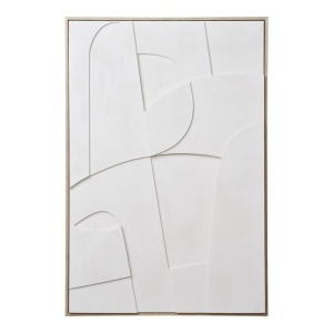 Decoratiune de perete alba din fibre sintetice 60x90 cm Madeline House Nordic