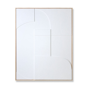 Decoratiune de perete alba/maro din fetru si lemn 100x123 cm Art Panel HK Living