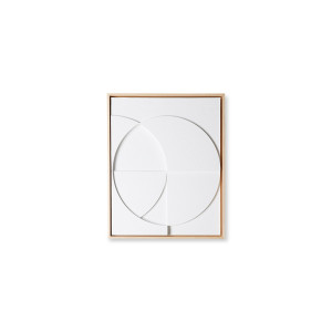 Decoratiune de perete alba/maro din fetru si lemn 43x53 cm Art Panel HK Living