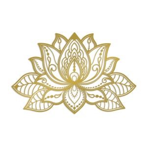 Decoratiune de perete aurie din metal 59x91 cm Lotussa The Home Collection