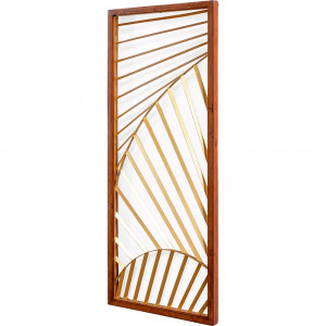 Decoratiune de perete maro/aurie din metal si lemn 35x86 cm Retne Thai Natura
