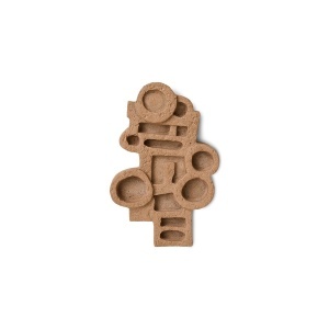 Decoratiune de perete maro din ceramica 17x25 cm Brutalist HKliving