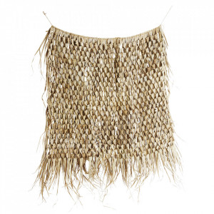 Decoratiune de perete maro din frunze de palmier si iuta 120x150 cm Makina Madam Stoltz