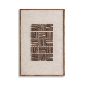 Decoratiune de perete maro din lemn 82x122 cm Lashe Vical Home