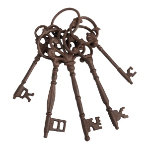 Decoratiune de perete maro din metal 7x25 cm Key Ring L Esschert Design