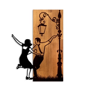 Decoratiune de perete maro/neagra din metal 42x58 cm La La Land The Home Collection