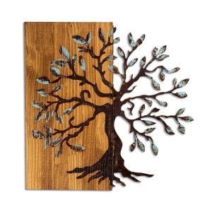 Decoratiune de perete maro/neagra din metal 58x58 cm Agac 5 The Home Collection