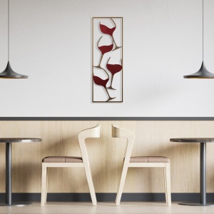 Decoratiune de perete multicolora din metal 32x90 cm Wine The Home Collection