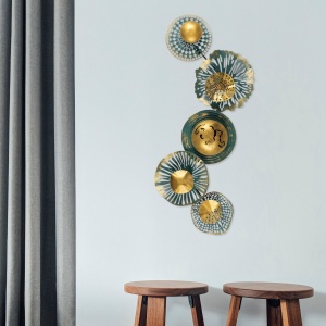 Decoratiune de perete multicolora din metal 50x100 cm Elegance The Home Collection