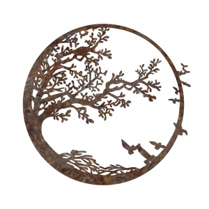 Decoratiune de perete multicolora din metal 66x68 cm Rusty Tree The Home Collection