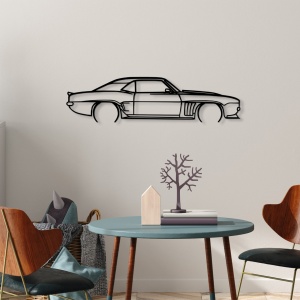 Decoratiune de perete neagra din metal 18x70 cm Car The Home Collection