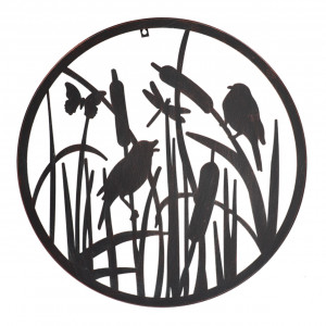 Decoratiune de perete neagra din metal 61 cm Birds Esschert Design