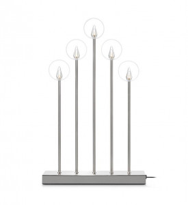 Decoratiune luminoasa gri din inox cu 5 becuri Gabriel Steel/Clear Markslojd