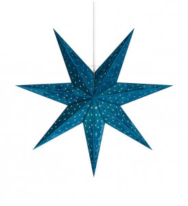 Decoratiune luminoasa suspendabila albastra din catifea Velours Star Markslojd