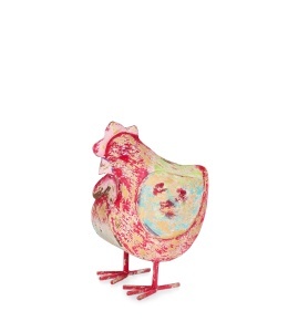 Decoratiune multicolora din metal 31 cm Nuna Chicken Bizzotto