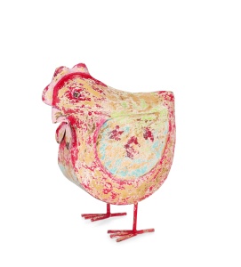 Decoratiune multicolora din metal 41 cm Nuna Chicken Bizzotto