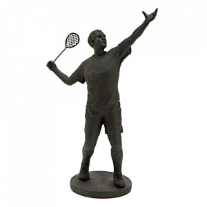 Decoratiune neagra din polirasina 26 cm Tennisman Amadeus